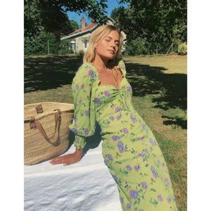 Faithfull The Brand Floral Midi Dress Size XS